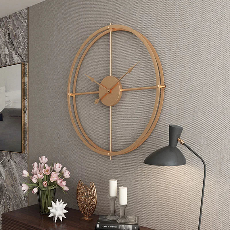 horloge murale rétro silencieuse design simple en fer - vue 8 sur 8