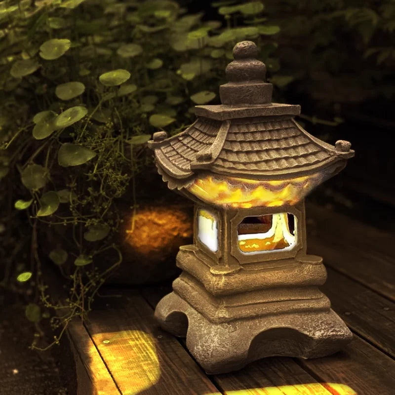 lanterne solaire led pagode pour jardin et balcon décoratif - vue 5 sur 10