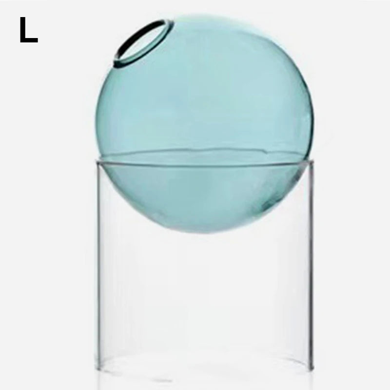 mini vase rond en verre pour décoration hydroponique écologique - vue 9 sur 18
