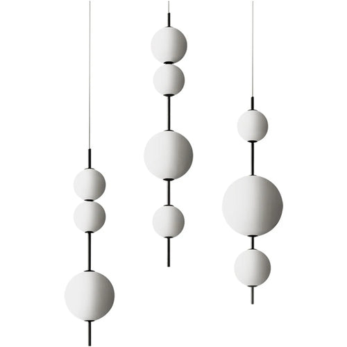 Modern minimalist restaurant chandelier, living room decoration Nordic white glass kitchen island, bedroom lighting chandelier - vue 4 sur 9