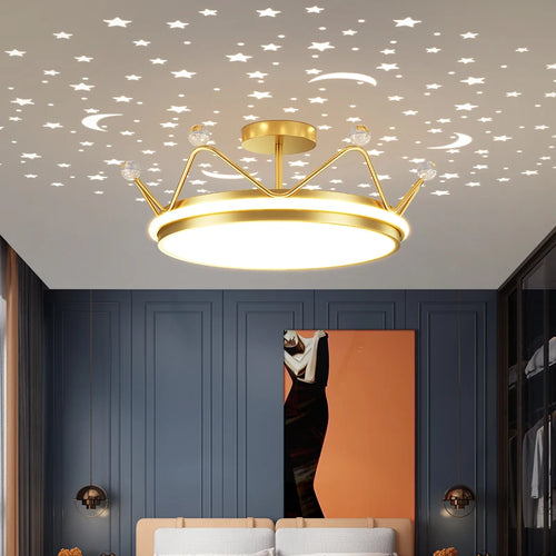 plafonnier led moderne couronne créative pour chambre d'enfant - vue 6 sur 16