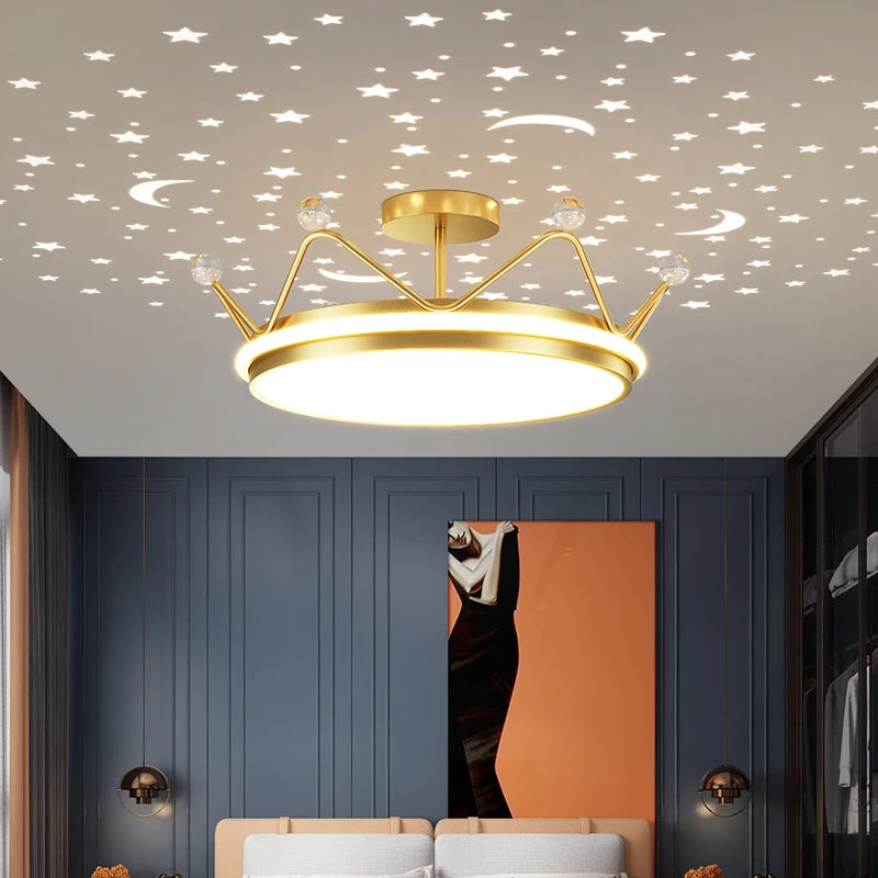 plafonnier led moderne couronne créative pour chambre d'enfant - vue 5 sur 16