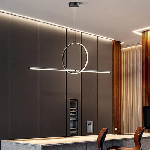 suspension led moderne minimaliste avec télécommande pour intérieur - vue 3 sur 7
