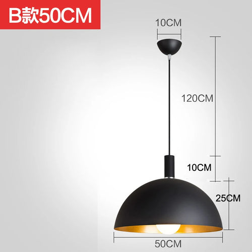 lustre industriel rétro led en fer nordique suspension éclairage - vue 20 sur 23