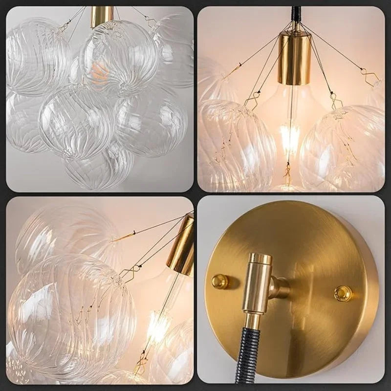 applique murale design en verre avec boules pour intérieur moderne - vue 5 sur 8
