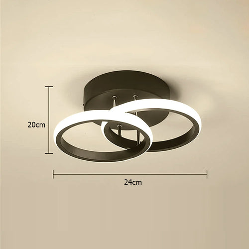 Plafonnier en métal lustre moderne haute luminosité porche lampe d'entrée lampe de plafond à économie d'énergie pour salon chambre - vue 21 sur 24
