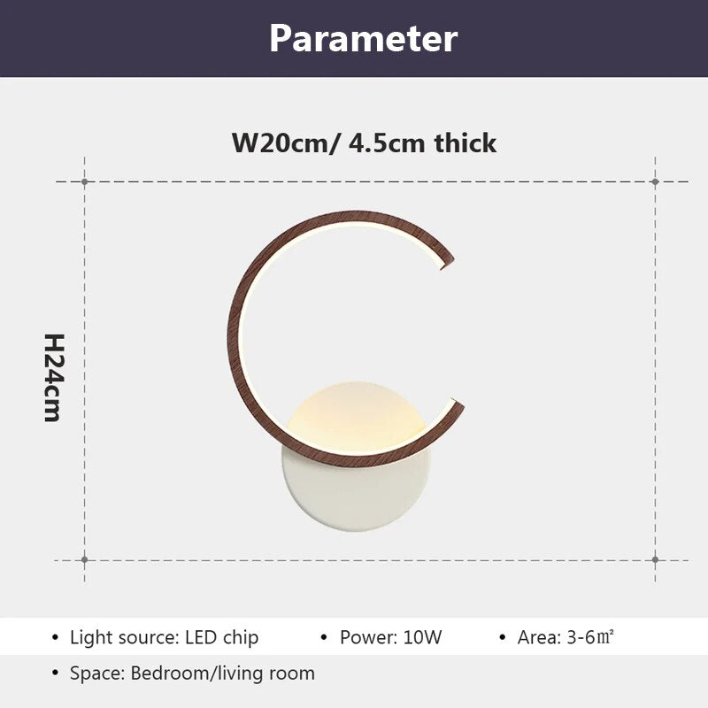 Applique murale LED en bois moderne - vue 5 sur 8