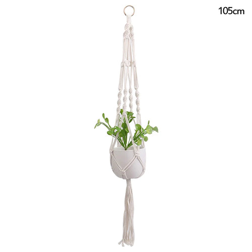 paniers suspendus en macramé pour plantes et décoration - vue 12 sur 19
