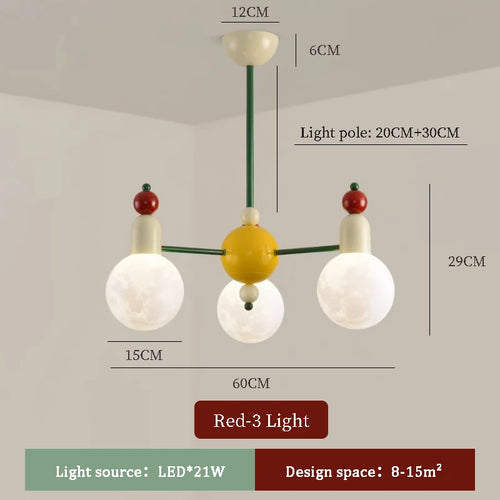 lustre moderne pour chambre d'enfants design nordique lumineux et coloré - vue 13 sur 12