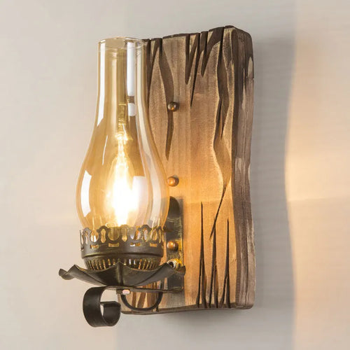 applique murale vintage américaine en bois pour restaurant bar loft - vue 2 sur 6