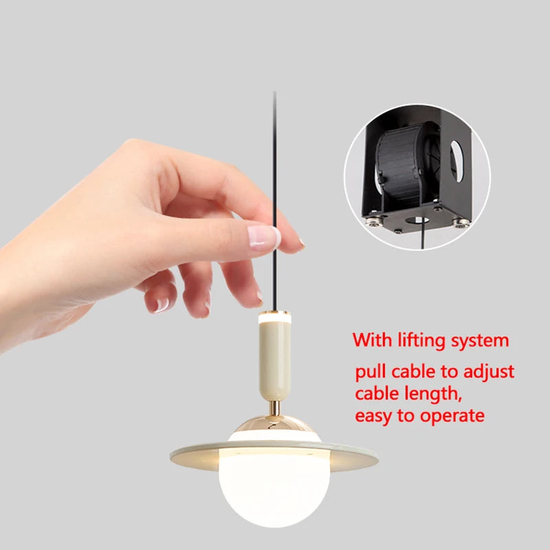 lustre saturno design led ajustable en hauteur - vue 6 sur 9