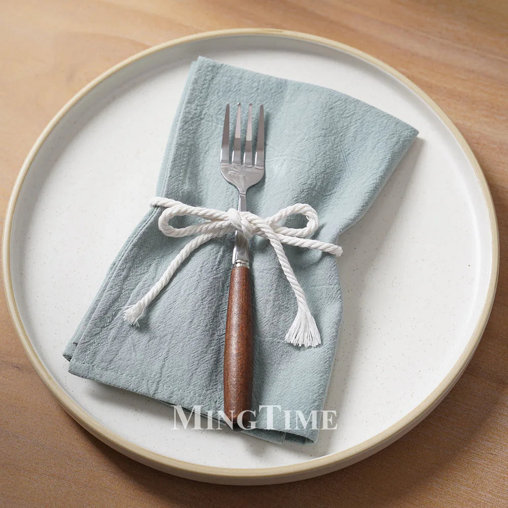 Serviette de table coton lavé style classique 40x40 - vue 5 sur 7