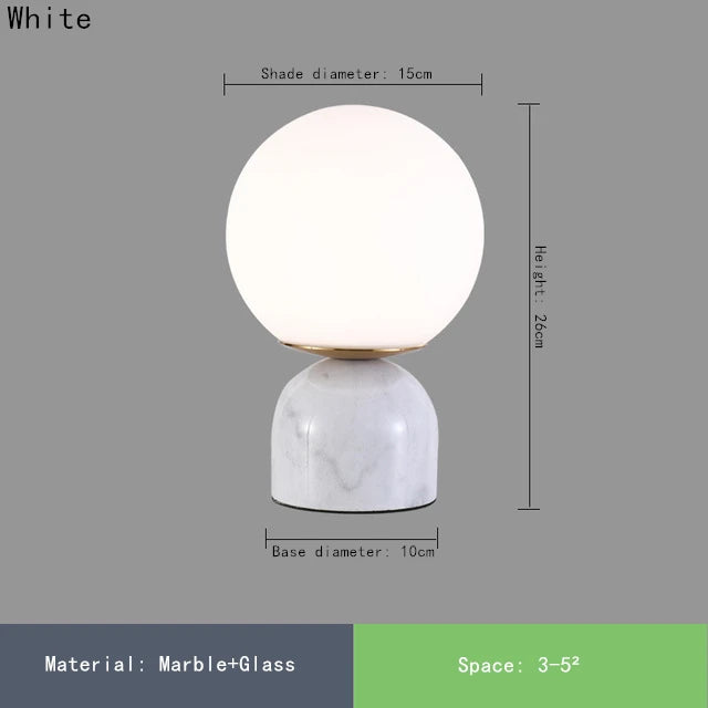 lampe de table en marbre et verre design contemporain - vue 9 sur 9