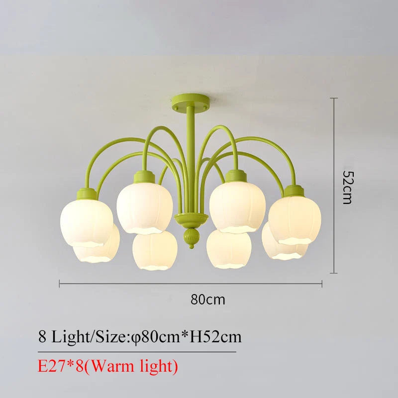 lustre moderne botimi avec 8 abat-jour en verre nordiques - vue 13 sur 13