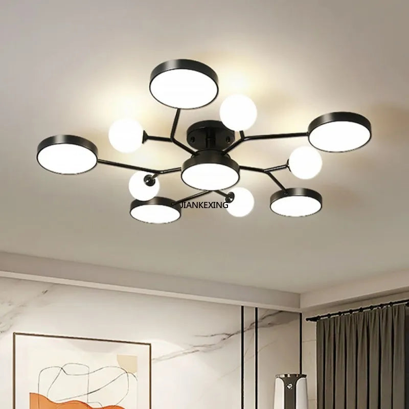 lustre led moderne en boule de verre pour décoration maison - vue 1 sur 10