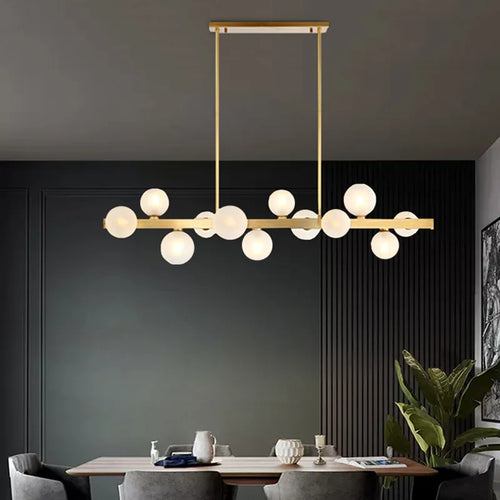 lustre italien moderne led minimaliste en cuivre pour bar café - vue 6 sur 12