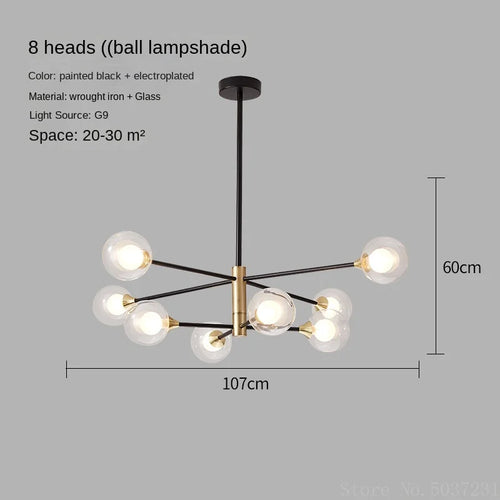 lustre moderne en forme de haricot avec éclairage led suspendu - vue 13 sur 16