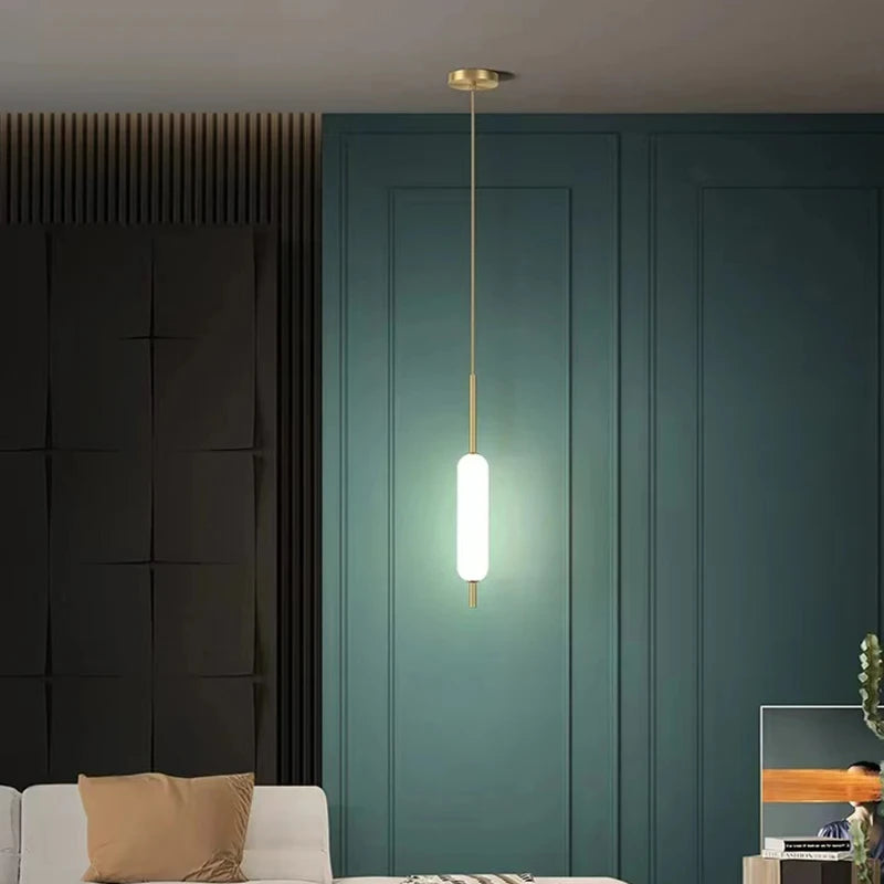 lampe suspendue moderne nordique en métal et verre double tête - vue 3 sur 10