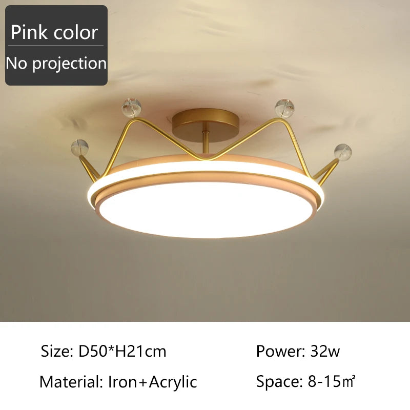 plafonnier led moderne couronne créative pour chambre d'enfant - vue 15 sur 16