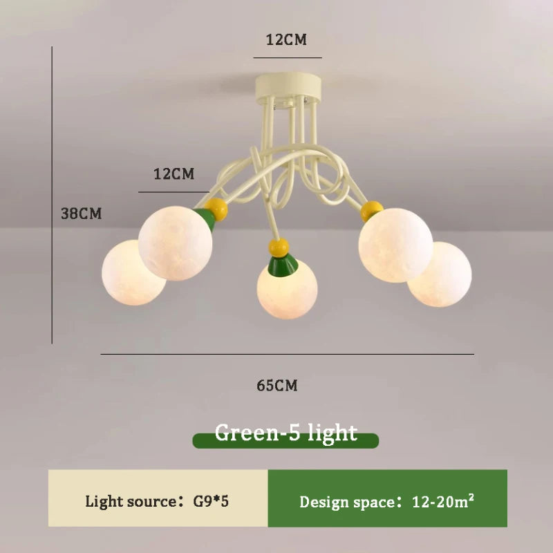 lustre nordique coloré pour chambre d'enfant moderne et simple - vue 10 sur 10