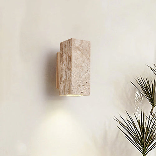 applique murale led wabi sabi en travertin décor marbre - vue 5 sur 12