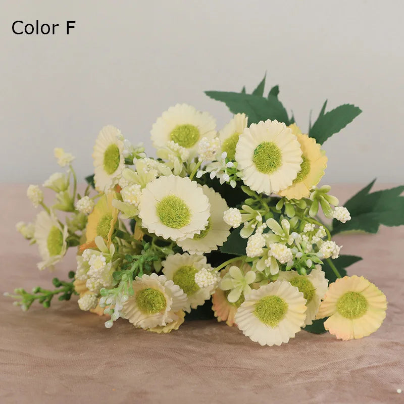 six fleurs artificielles chrysanthème pour décoration de mariage - vue 9 sur 12