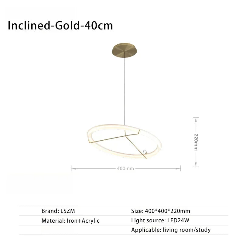 lustre nordique design suspension décorative en acrylique LED - vue 12 sur 18