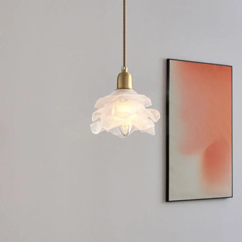 suspension en verre rétro en forme de fleur pour décoration intérieure - vue 2 sur 12