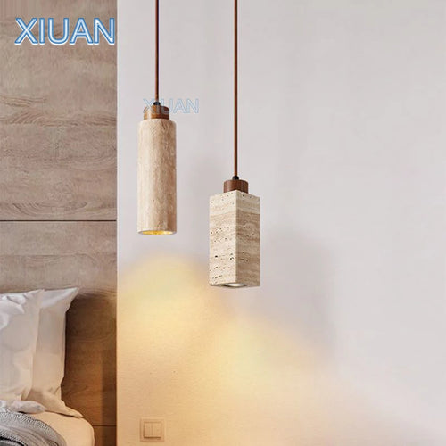 lustre led en pierre de grotte style wabi-sabi - vue 2 sur 11