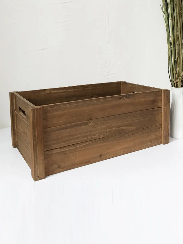 coffret en bois de sapin vintage fait à la main charme de ferme - vue 4 sur 5