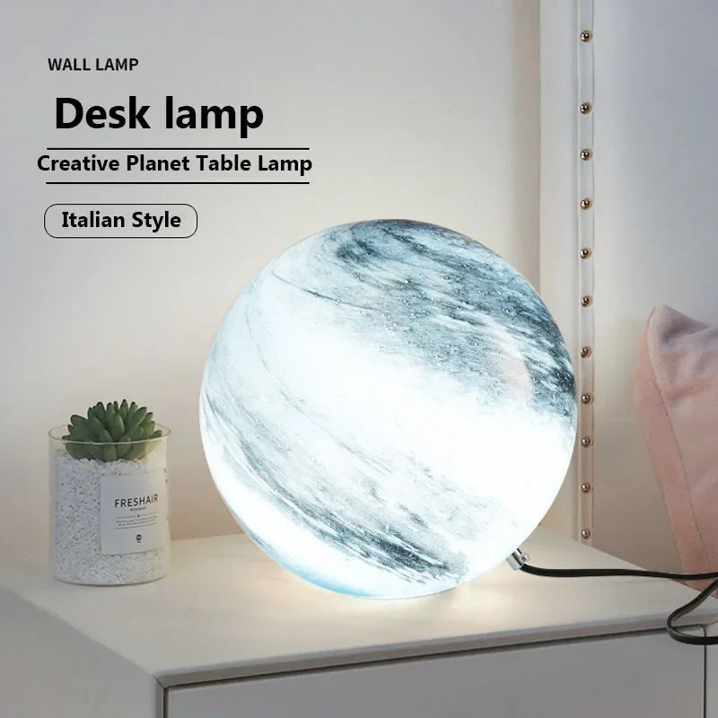 lustre créatif led boule de verre pour chambre d'enfants - vue 3 sur 11