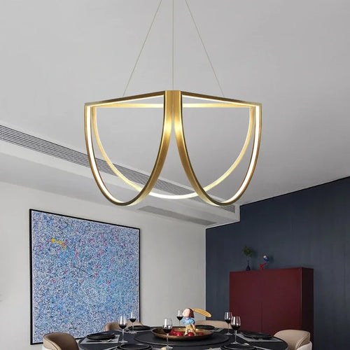 lustre nordique en acier inoxydable pour intérieur moderne - vue 3 sur 8