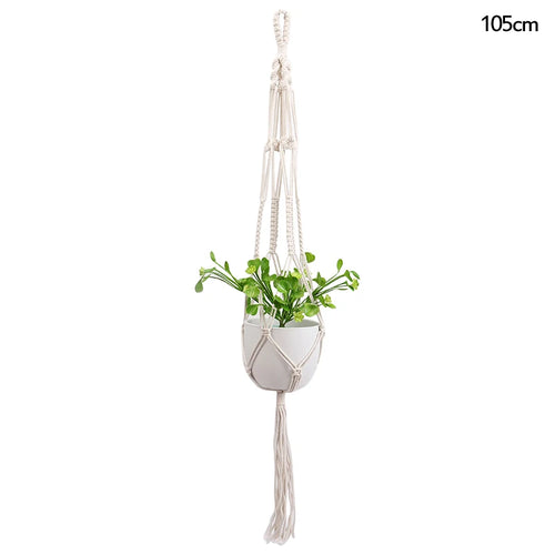 paniers suspendus en macramé pour plantes et décoration - vue 13 sur 19