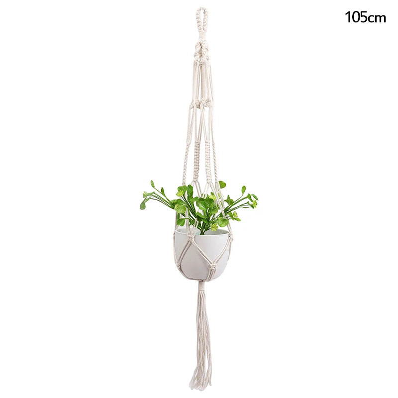 paniers suspendus en macramé pour plantes et décoration - vue 13 sur 19