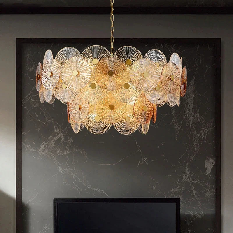 lustre moderne en verre design pour décoration intérieure - vue 5 sur 11