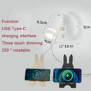 lampe de lecture led rotative avec port usb et interrupteur type-c