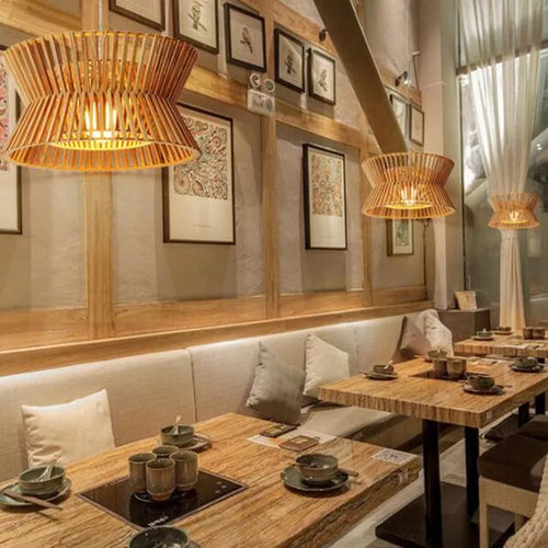 lustre en bois massif style nord-européen pour éclairage intérieur - vue 3 sur 7