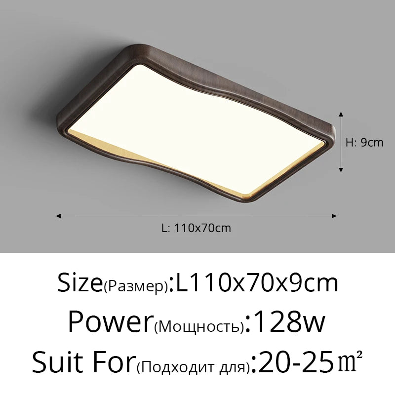 plafonnier à spectre complet protection des yeux grain de bois intelligent