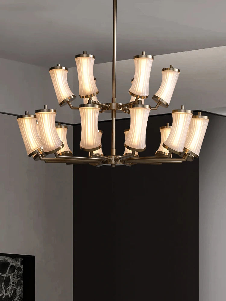 lustre led en verre design moderne de luxe - vue 4 sur 13