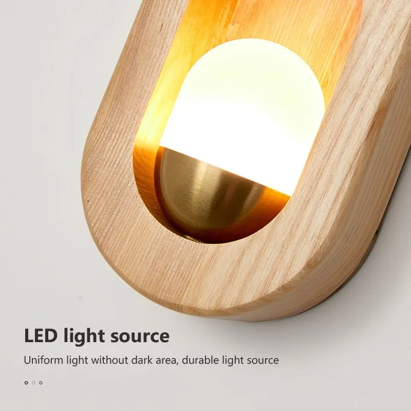 applique led bois bande décorative nordique maison - vue 6 sur 9