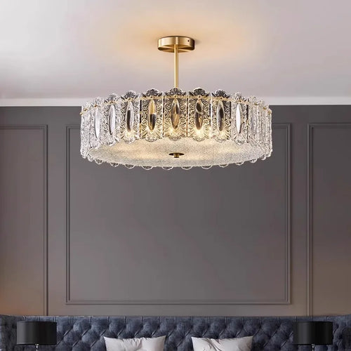 plafonnier moderne en cuivre et verre design créatif pour intérieur élégant - vue 3 sur 9