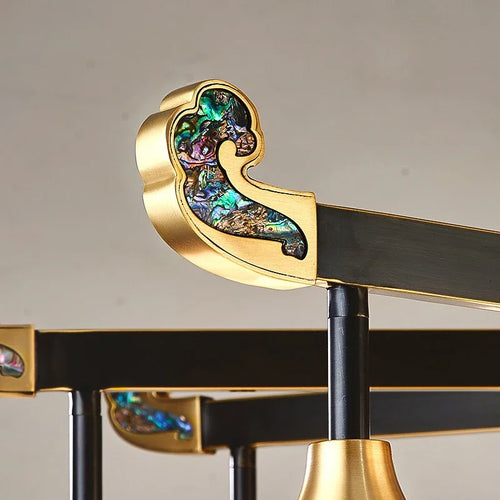 lustre en cuivre design style chinois pour éclairage moderne - vue 6 sur 12