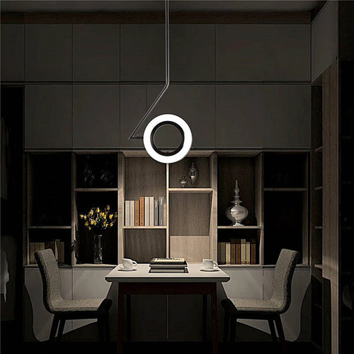 suspension design nordique anneau fer led décorative - vue 5 sur 8