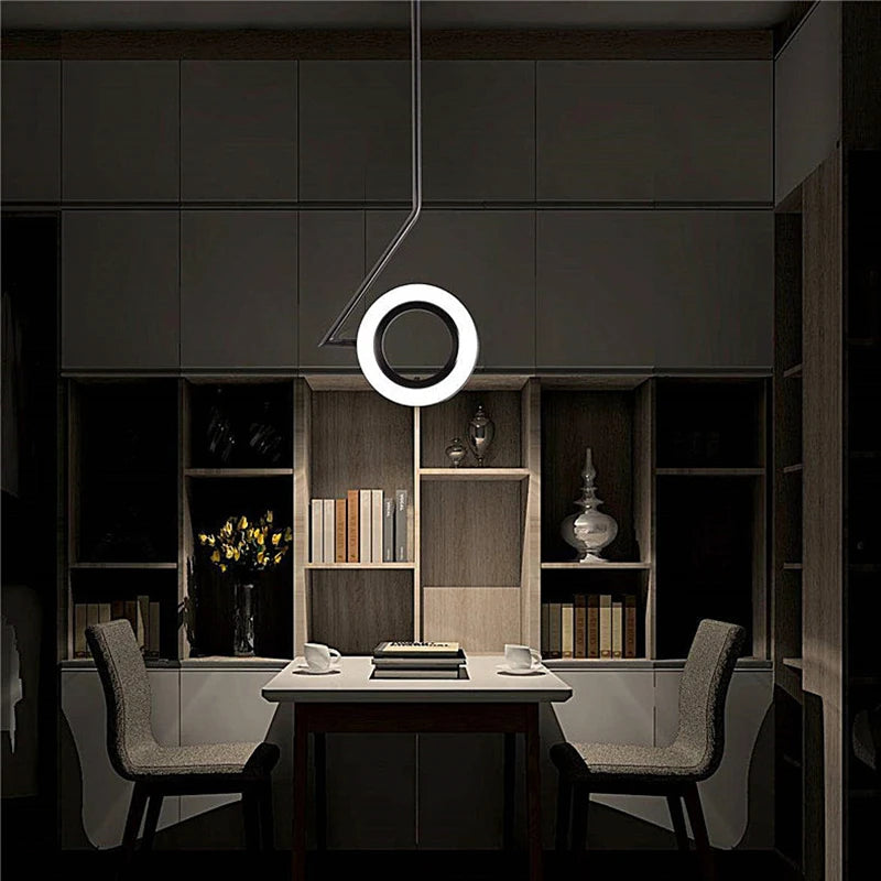 suspension design nordique anneau fer led décorative - vue 5 sur 8