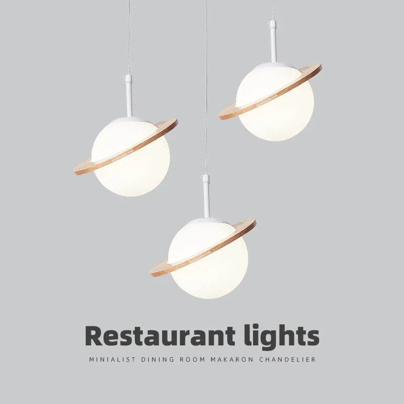 lampe à poser créative en bois et boule blanche décorative pour intérieur - vue 5 sur 12