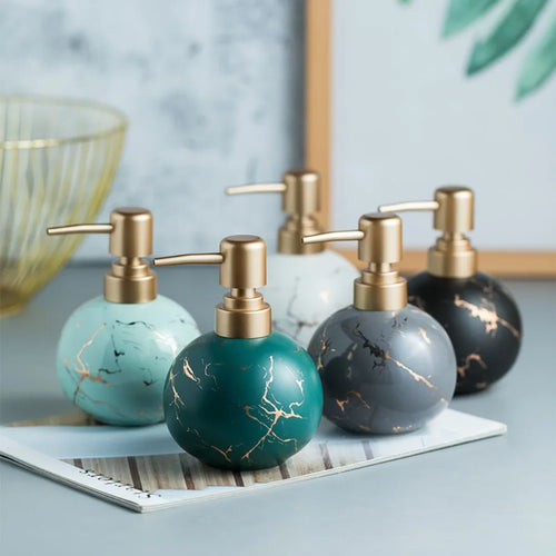distributeur de savon en céramique moderne pour salle de bain - vue 2 sur 11