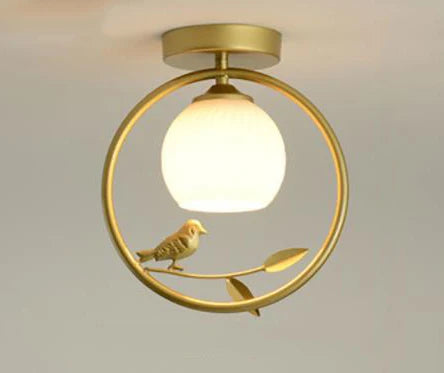plafonnier nordique créatif avec motif d'oiseau pour balcon - vue 10 sur 10