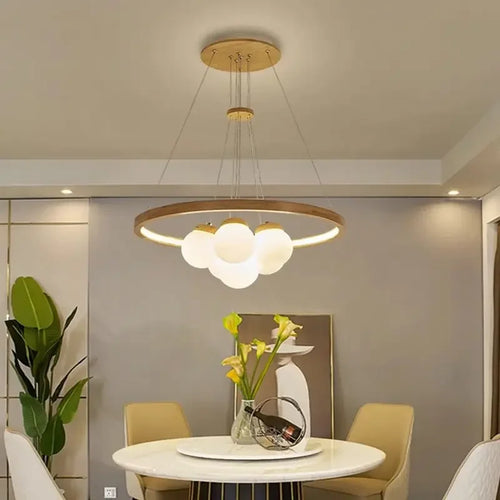 plafonnier led suspendu design moderne en forme de boule de verre - vue 6 sur 8