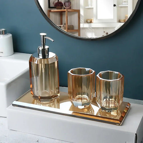 distributeur de savon en verre luxe pour salle de bain - vue 6 sur 15