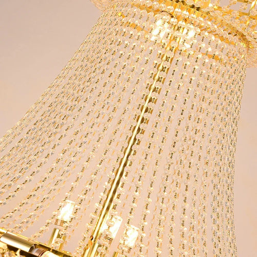lustre moderne en cristal led pour hall d'entrée luxueux - vue 5 sur 8